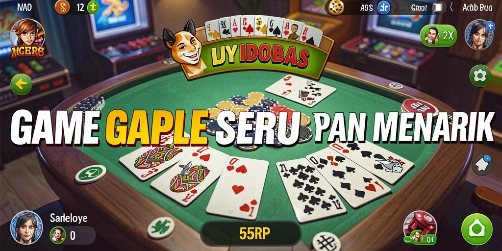 Tampilan permainan Gaple di 55RP yang menarik dan interaktif.
