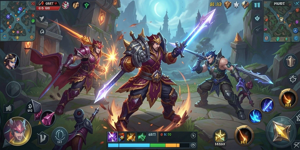 Tampilan gameplay intens dan seru di arena 6RT.
