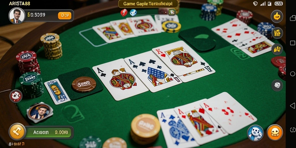 Tampilan gameplay seru dari ARISTA88 saat bermain Gaple.