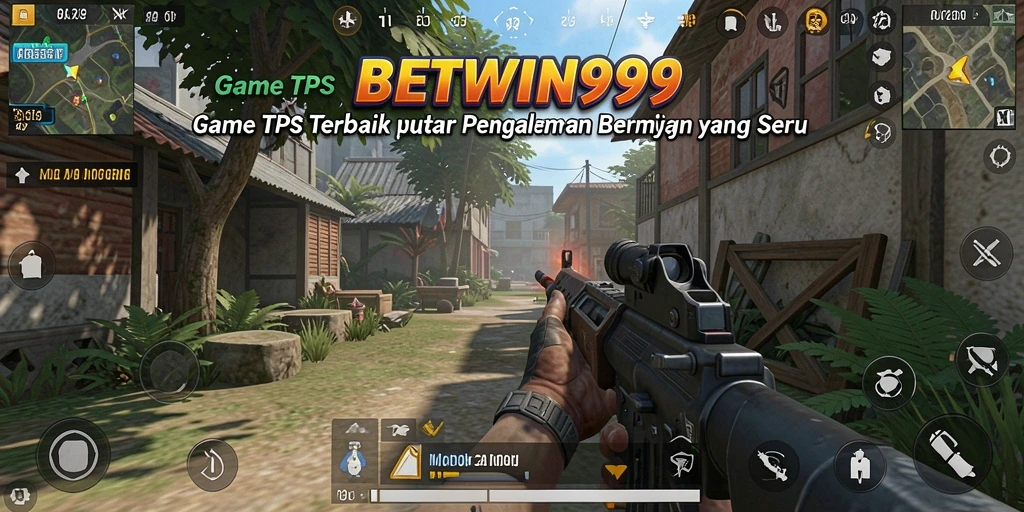 Tangkapan layar utama BETWIN999 menampilkan aksi tembak-menembak yang mendebarkan.