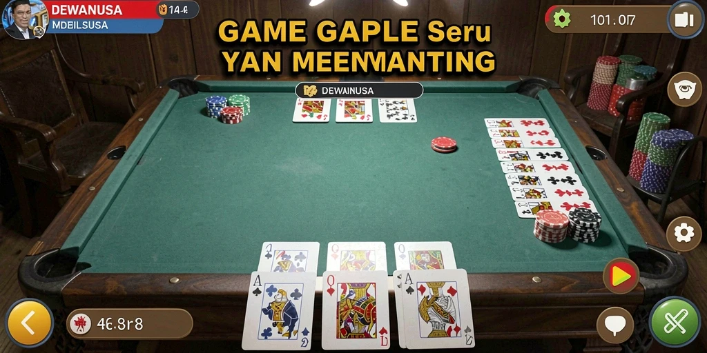 Screenshot gameplay DEWANUSA menampilkan momen seru permainan Gaple.