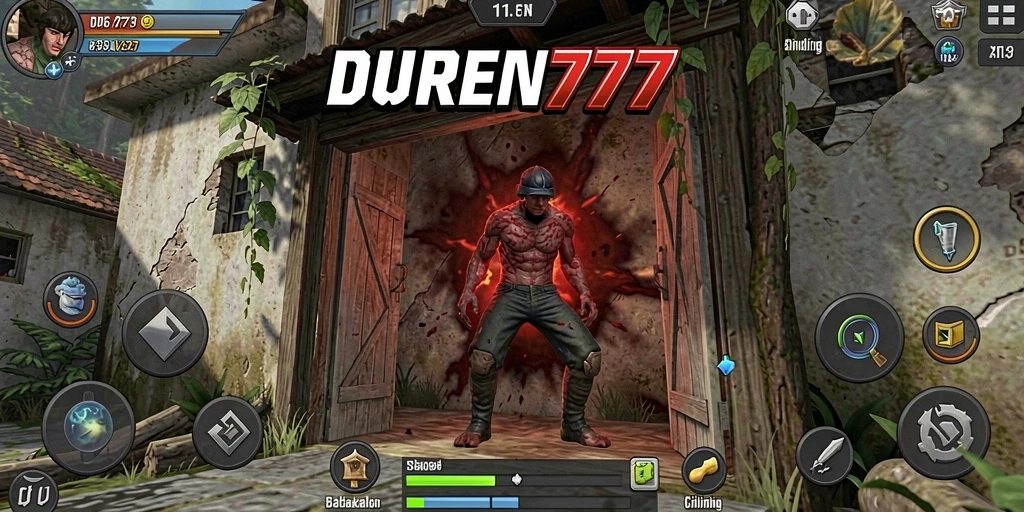 Screenshot gameplay DUREN777 menampilkan suasana Horror yang mencekam dan menakutkan.