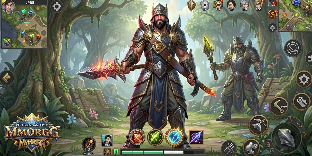 Screenshot utama gameplay JPS88 menampilkan aksi seru dalam petualangan MMORPG.