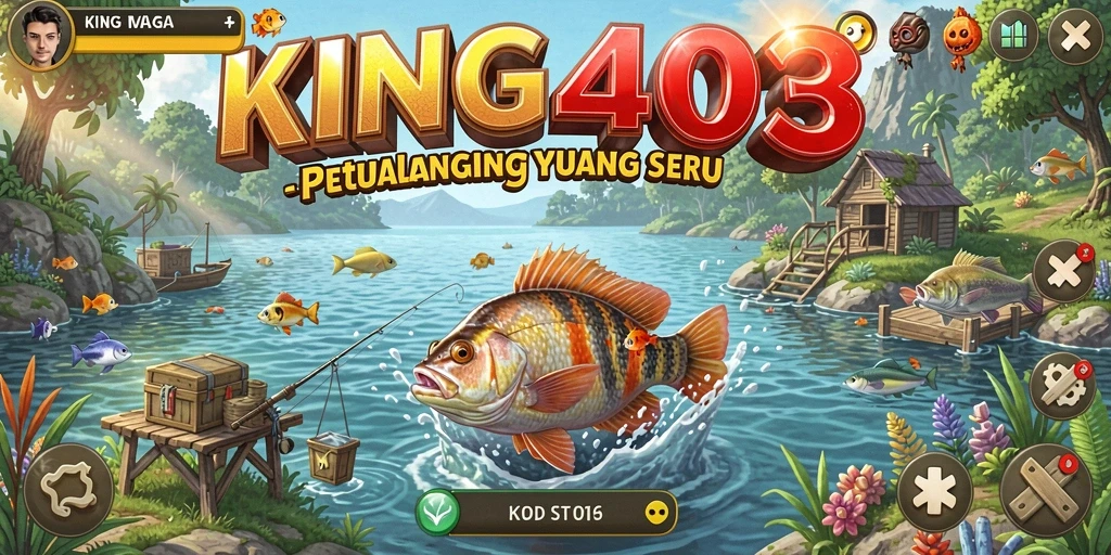 Tampilan gameplay KING403 dengan suasana memancing yang alami.