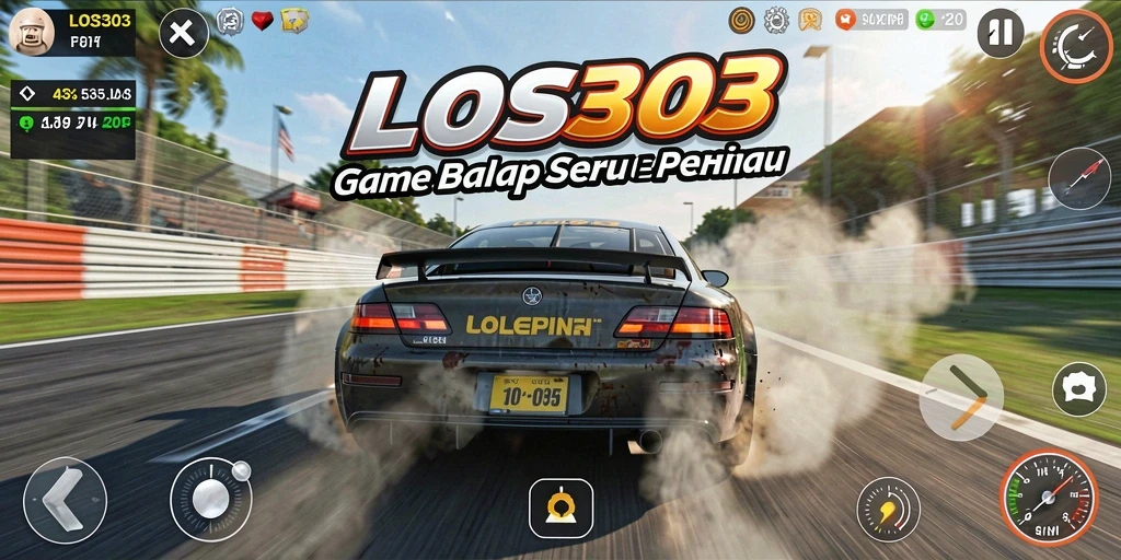 Screenshot utama game LOS303 dengan aksi balap yang mendebarkan.