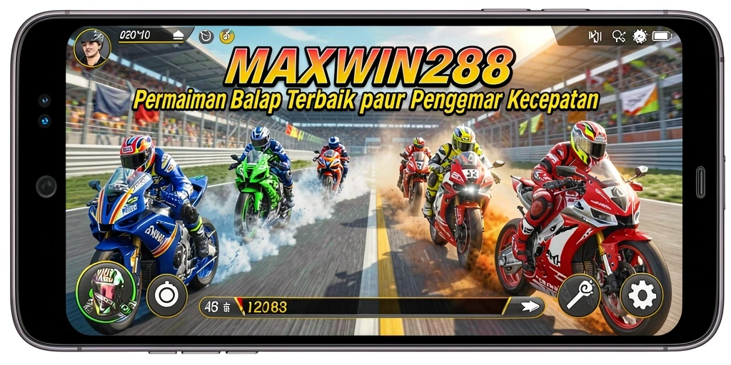 Tampilan gameplay balap yang mendebarkan di MAXWIN288.