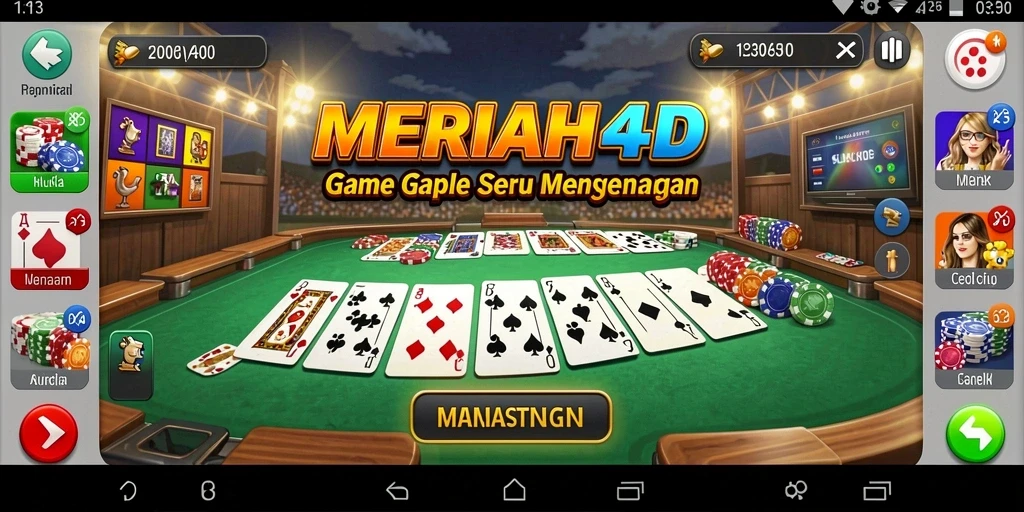 Tampilan seru gameplay Gaple di MERIAH4D.