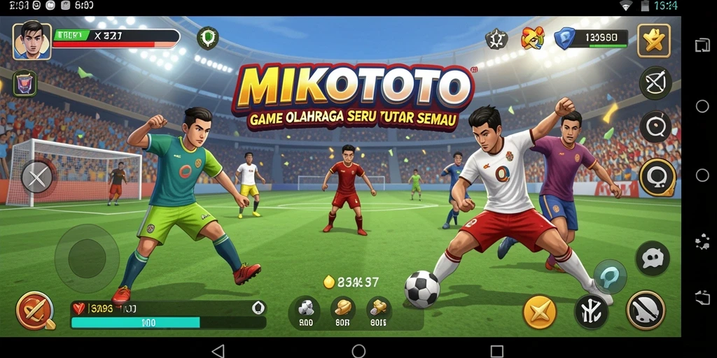 Gameplay MIKOTOTO yang menampilkan aksi olahraga seru.
