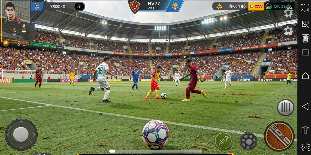 Tampilan gameplay NV77 yang intens dan kompetitif