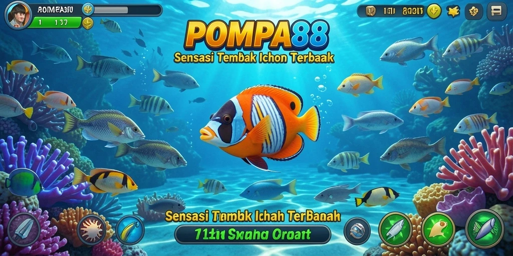 Tampilan gameplay POMPA88 yang seru saat menembak ikan.