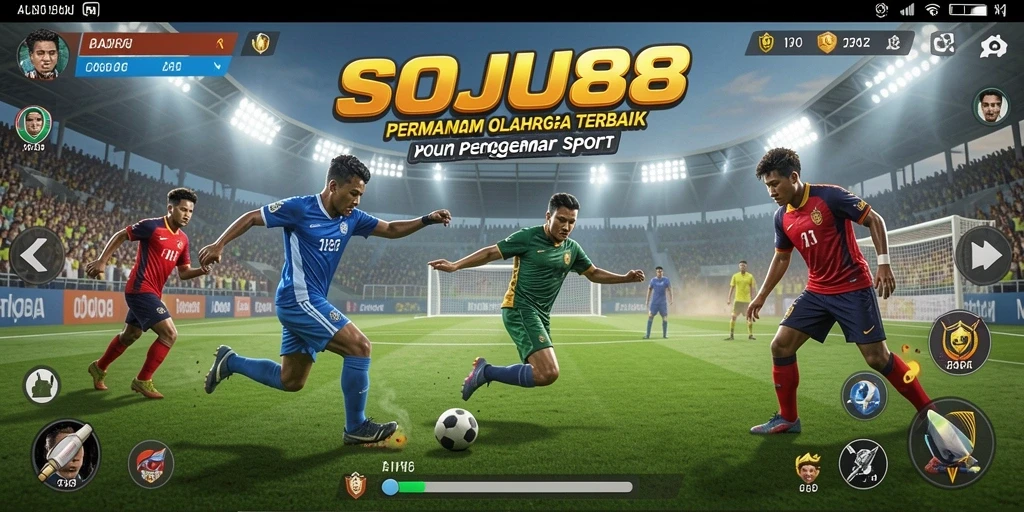 Screenshot utama SOJU88 menampilkan gameplay olahraga yang seru dan interaktif.