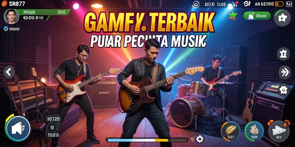 Tampilan gameplay SR877 dengan interaksi musik yang seru.