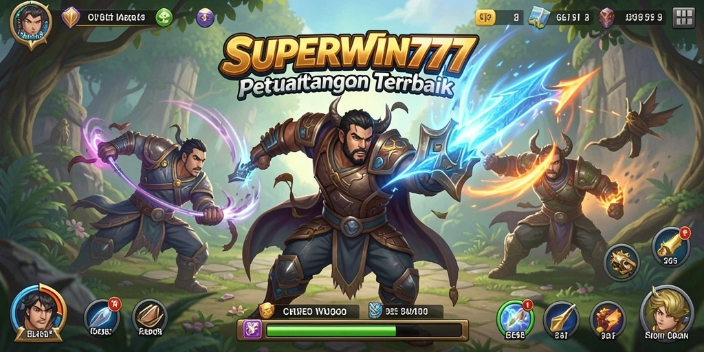 Screenshot gameplay yang menampilkan pertarungan seru dalam SUPERWIN777.