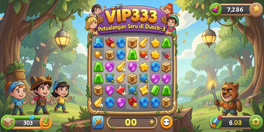 Tampilan gameplay seru dari VIP333 Match-3 yang menantang.
